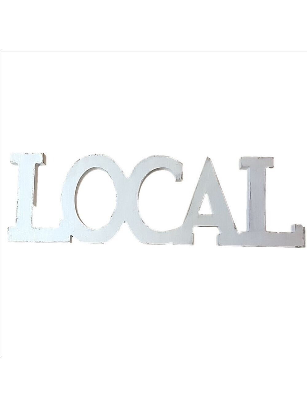 L O C A L Shabby Distressed Whitewashed Wood Shelf Sitter